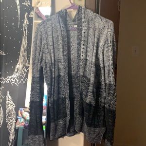 Hooded knit cardigan